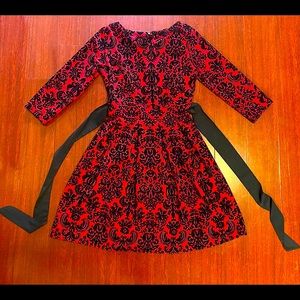 Vintage Velvet Burnout Damask Dress